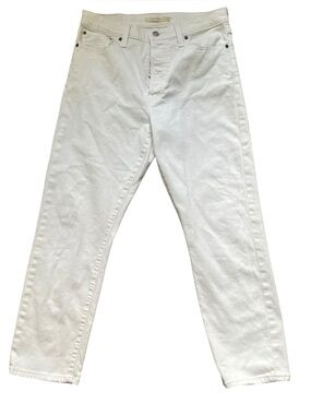 Levi’s Wedgie Straight White Jeans Women Size 31 Button Fly High Rise Denim